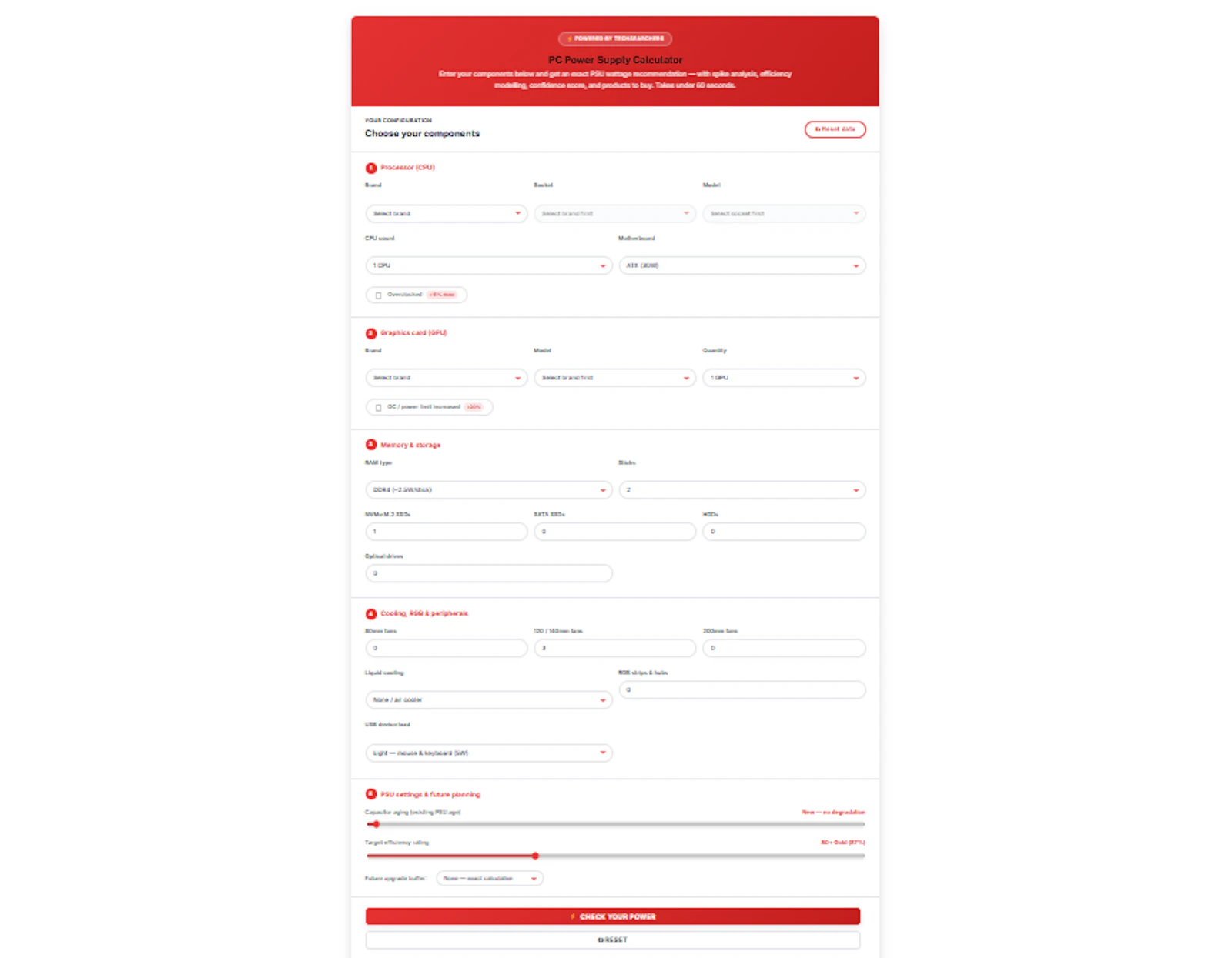 PSU Calculator by TechSearchers screenshot 1