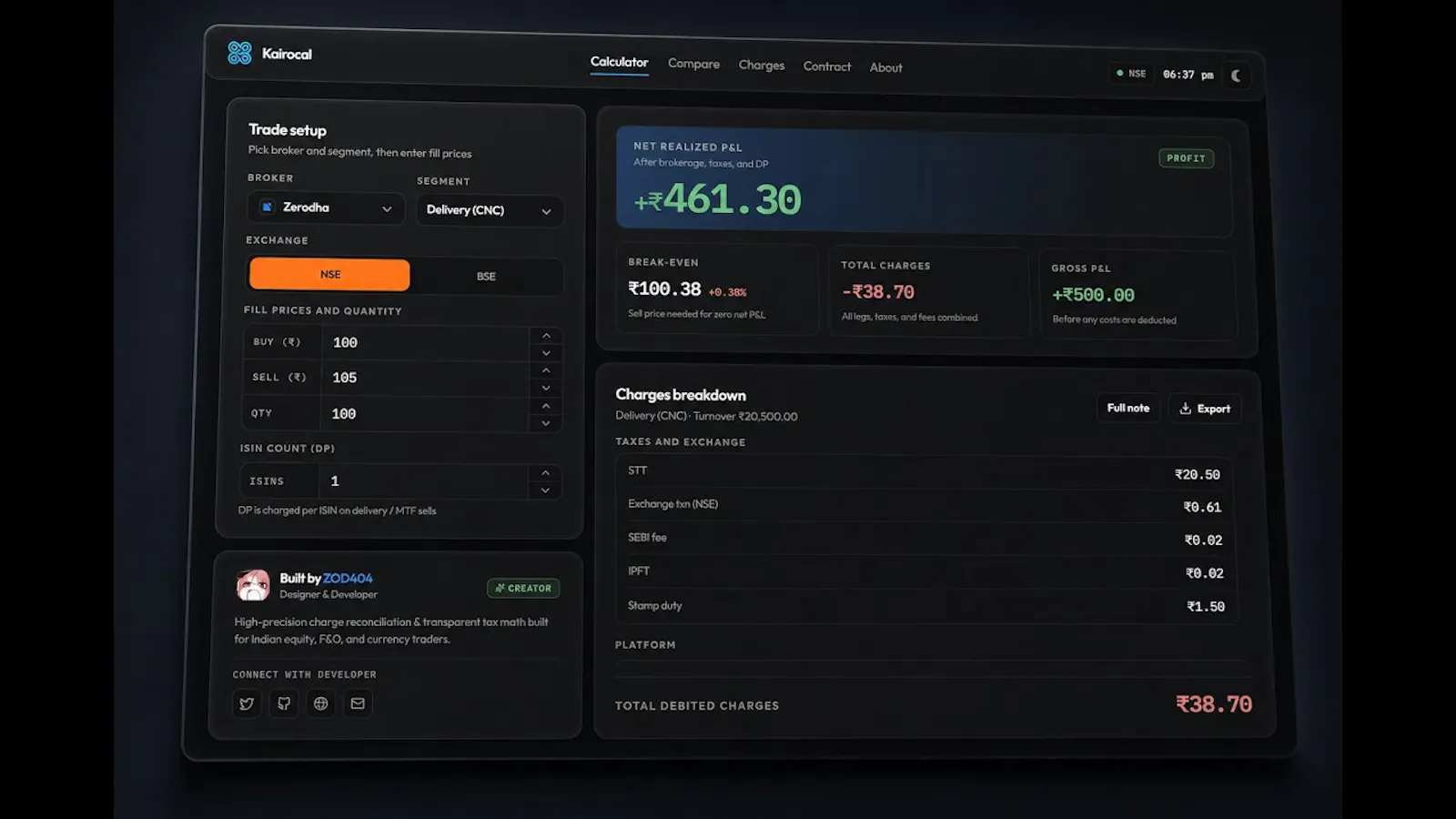 Kairocal - The Brokerage Calculator screenshot 1 (video preview)