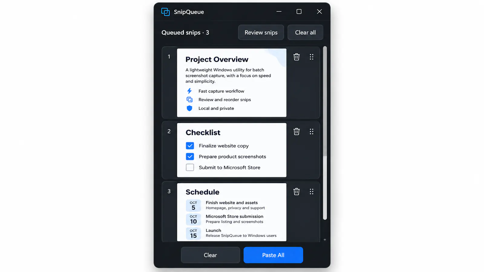 SnipQueue screenshot 2