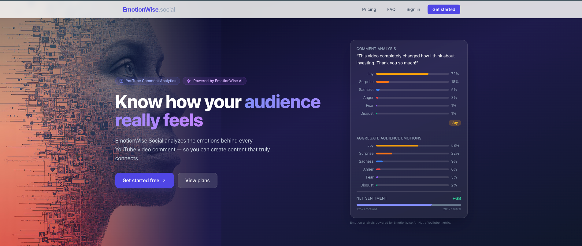 EmotionWise Social - Main product screenshot demonstrating key features and user interface