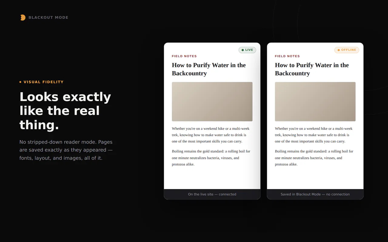 Offline Internet - Blackout Mode gallery image