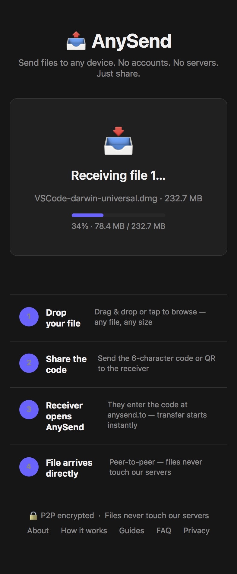 AnySend - AirDrop for Everyone  - Screenshot 4 showing product features and functionality
