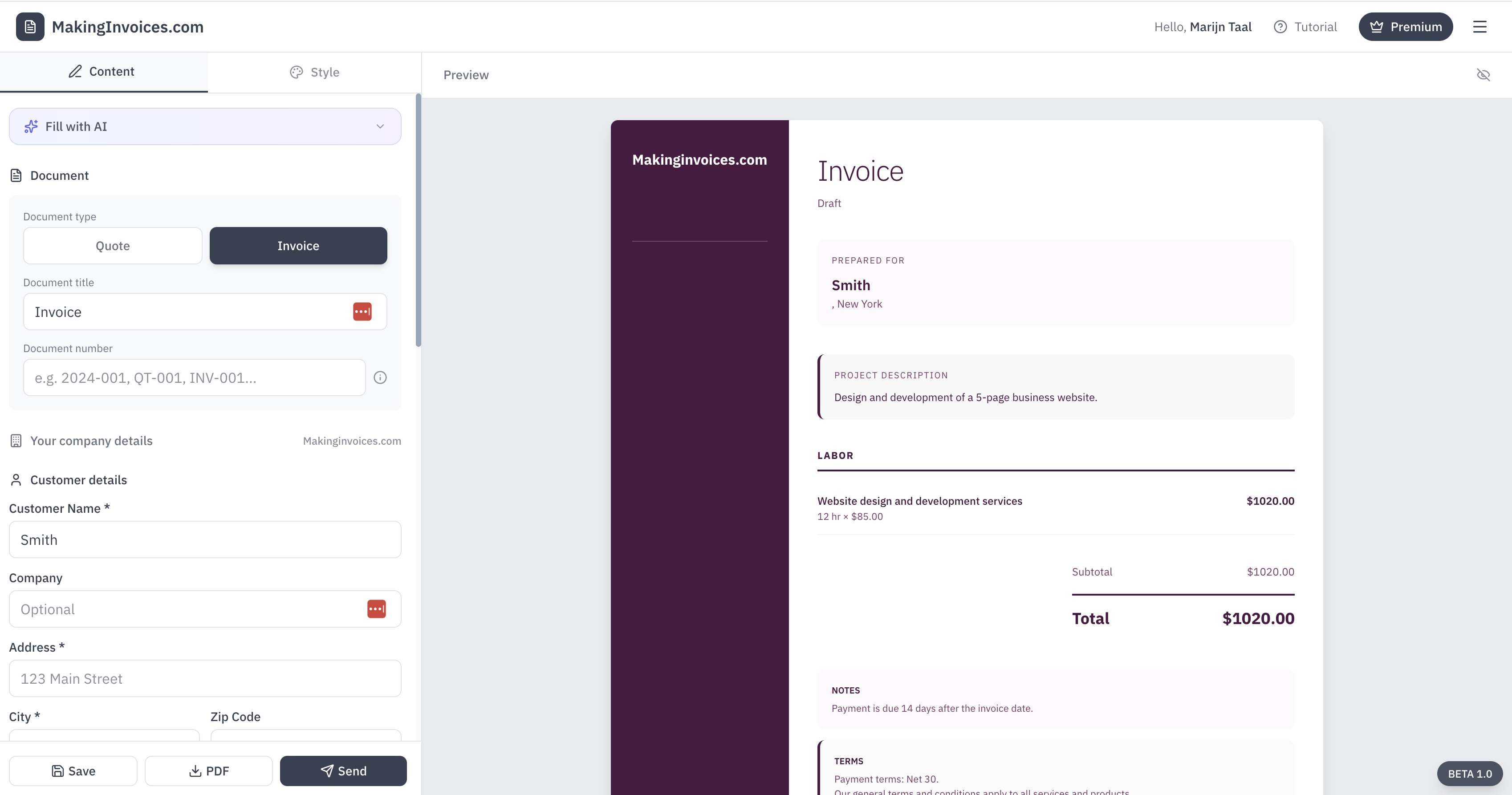 MakingInvoices.com gallery image