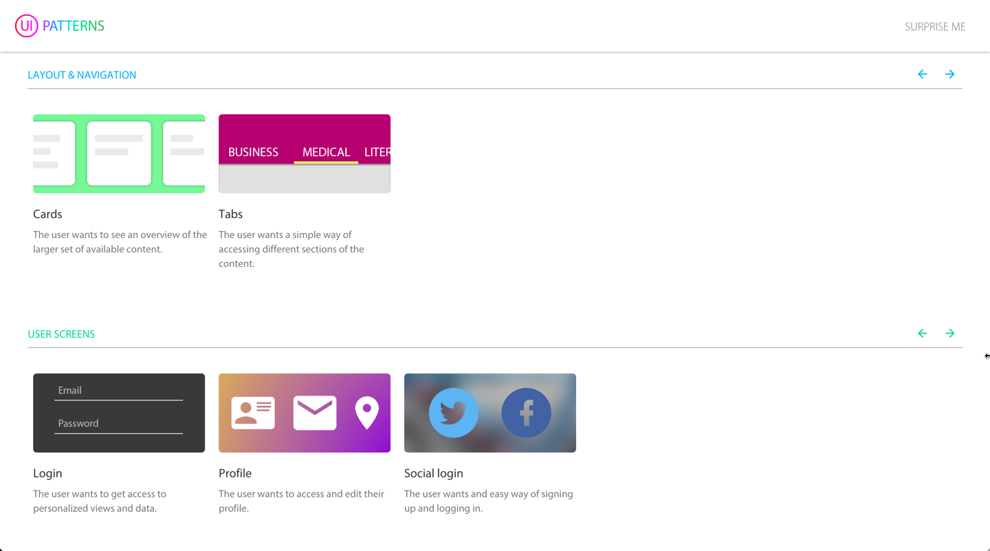 UI Patterns - pick.tools - Pick smarter, build faster.