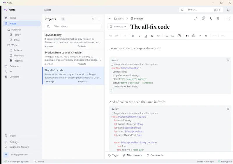 Notte - Privacy-first Workspace screenshot 4