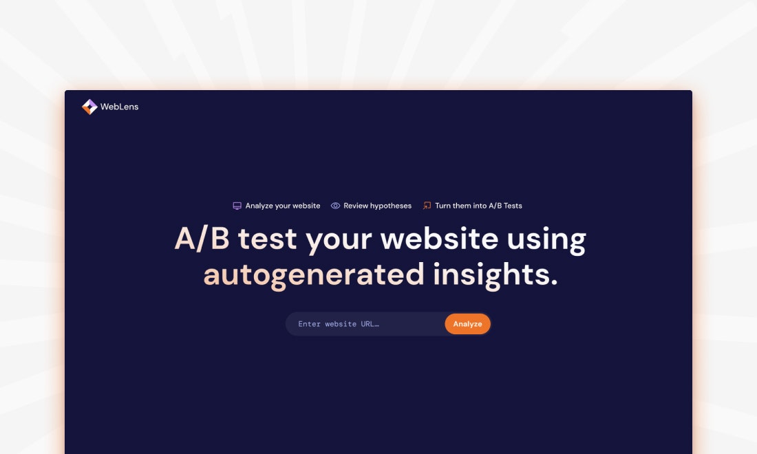 startuptile WebLens-AI powered A/B testing ideas for your website