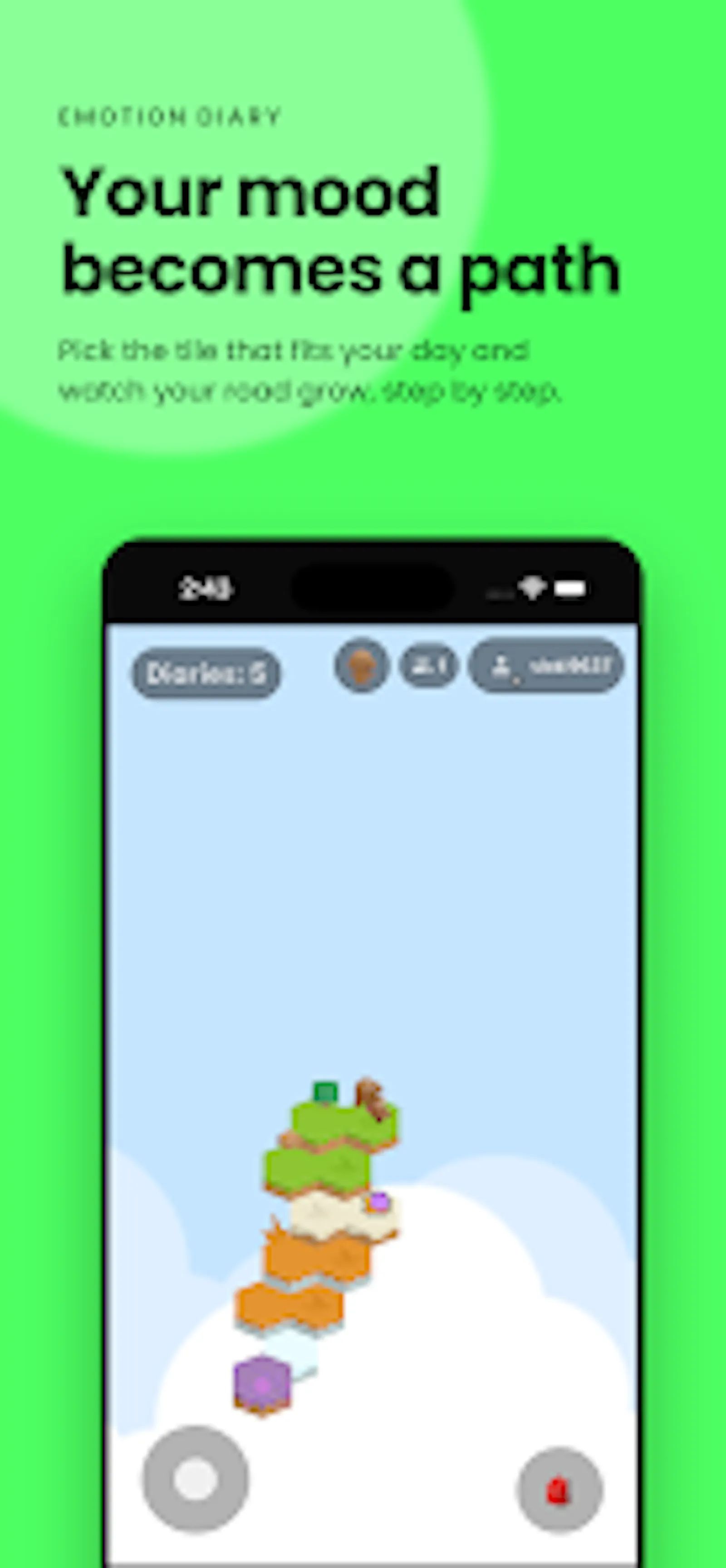 Maiary: 2D Mood Diary Journal screenshot 1