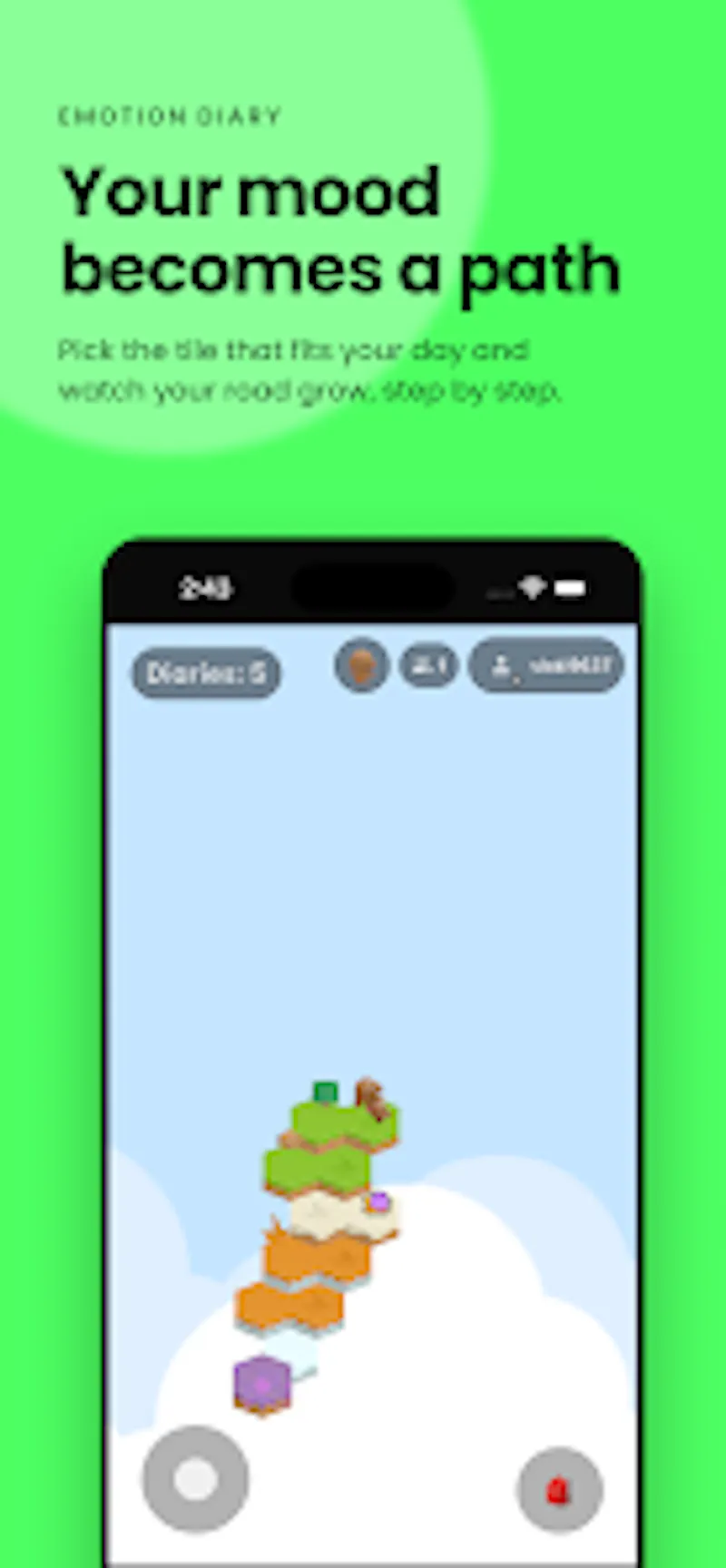 Maiary: 2D Mood Diary Journal screenshot 1