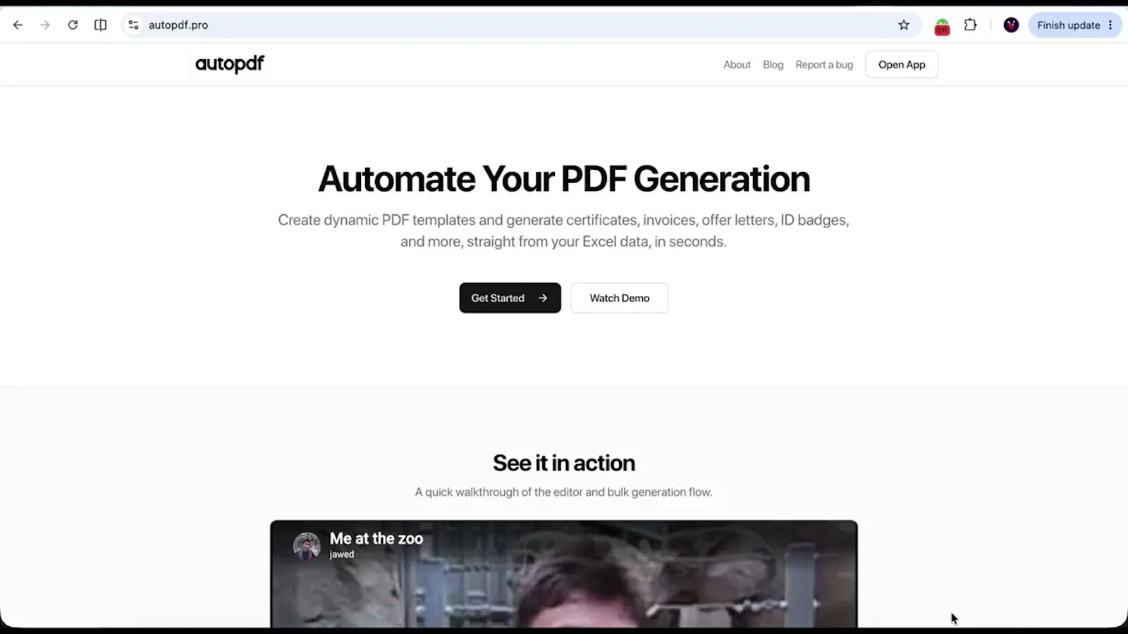 AutoPDF screenshot 1 (video preview)