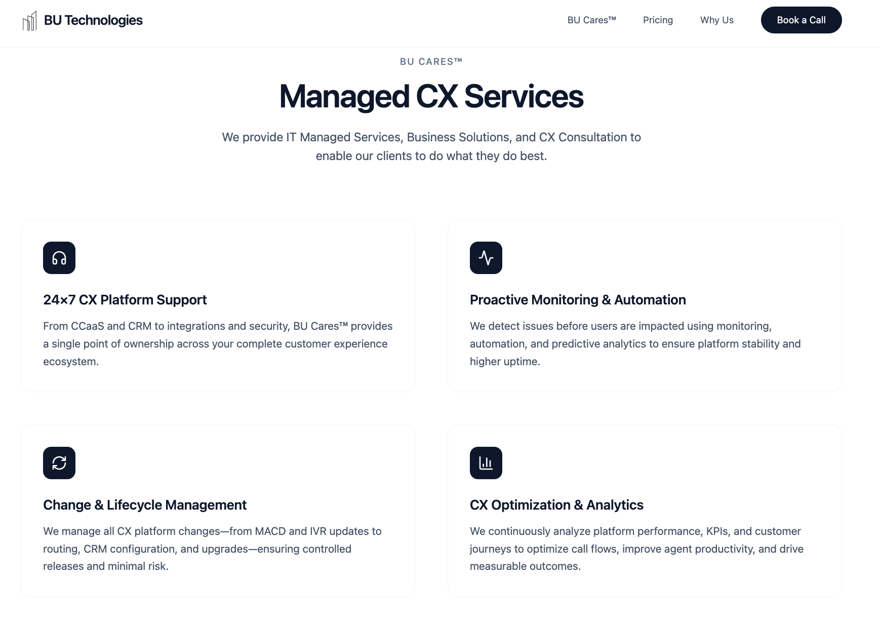 BU Technologies - Screenshot 2 showing product features and functionality