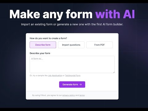 startuptile AI Form Builder-Turn any text PDF or doc into an online form