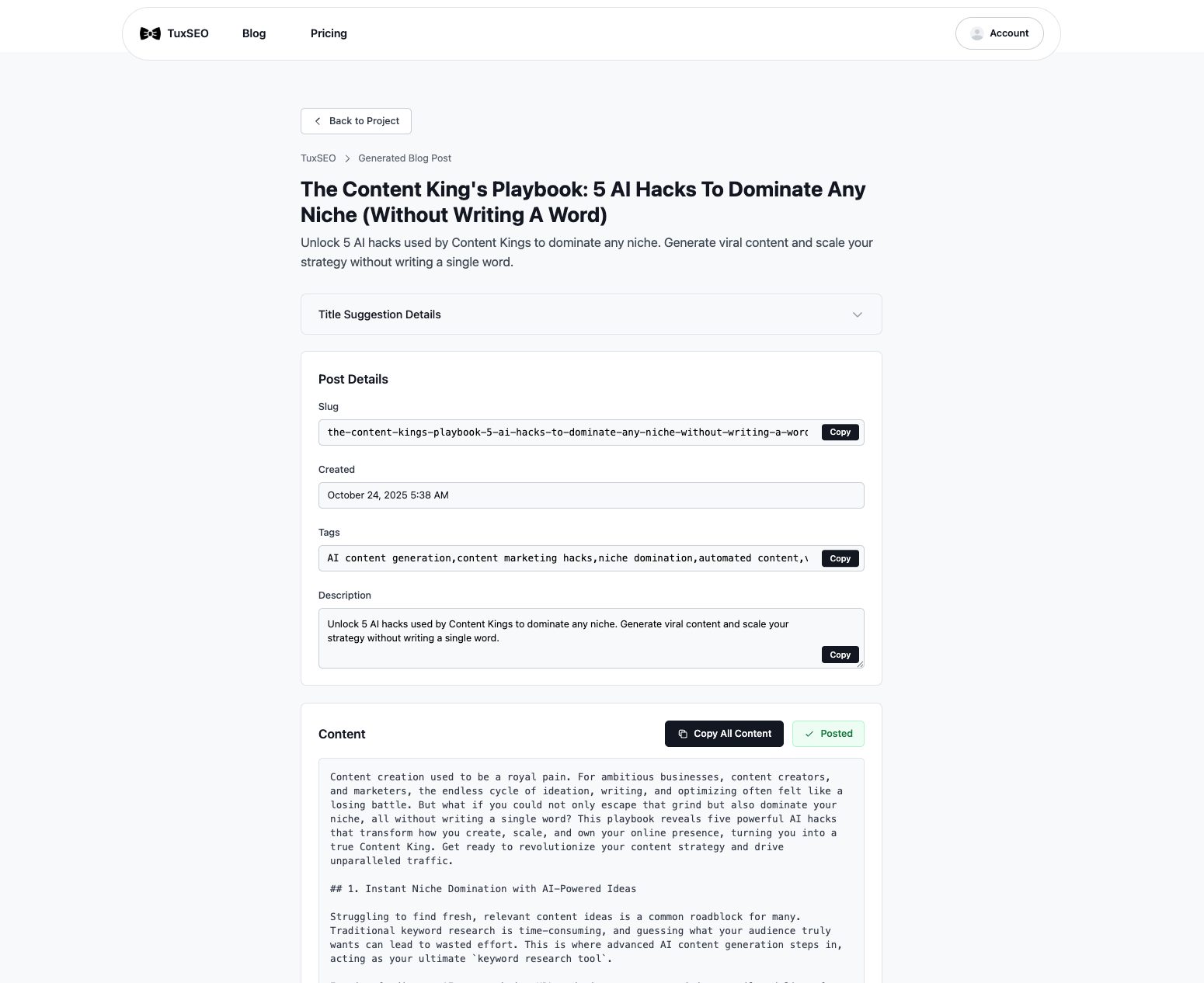 TuxSEO - Screenshot 5 preview