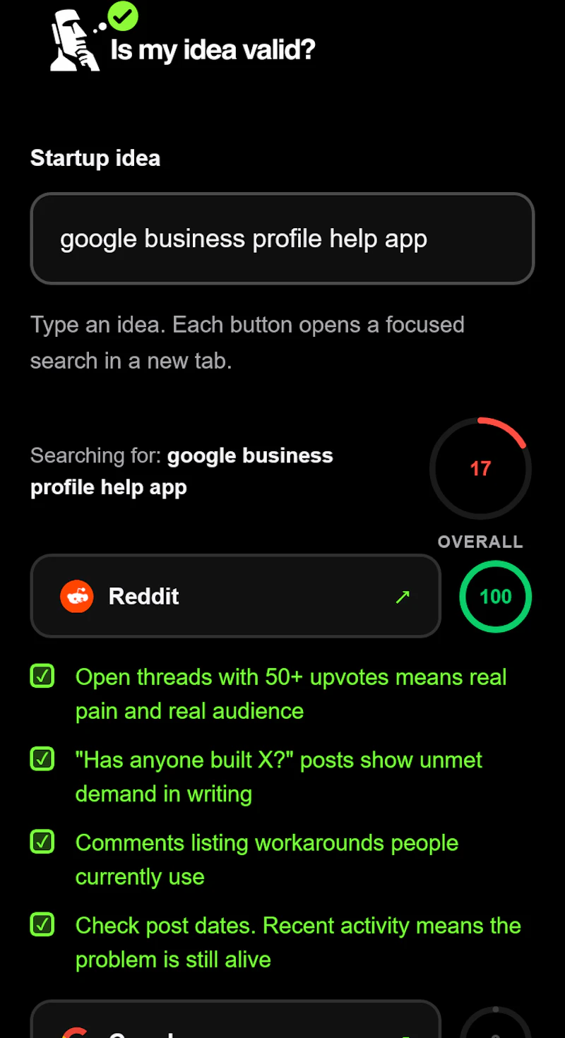Is My Idea Valid? Startup Idea Validator screenshot 3