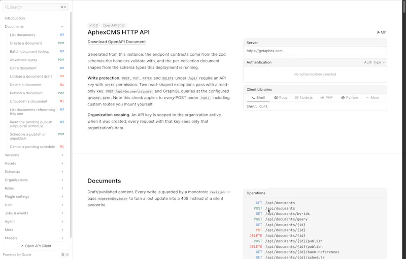 Aphex CMS screenshot 7