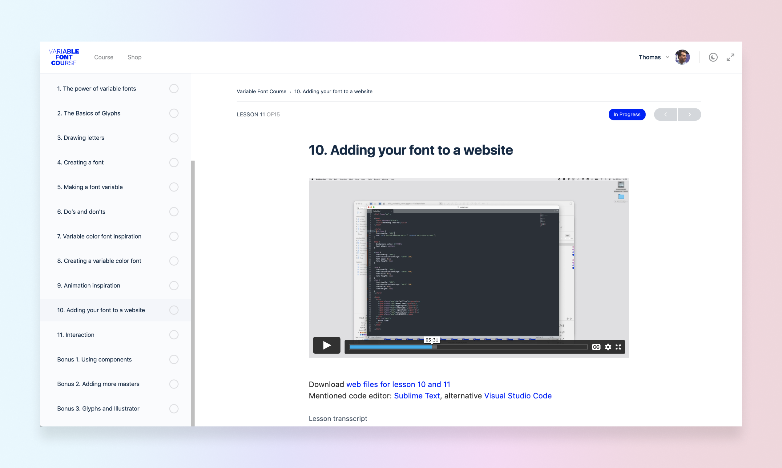 Variable Font Course gallery image