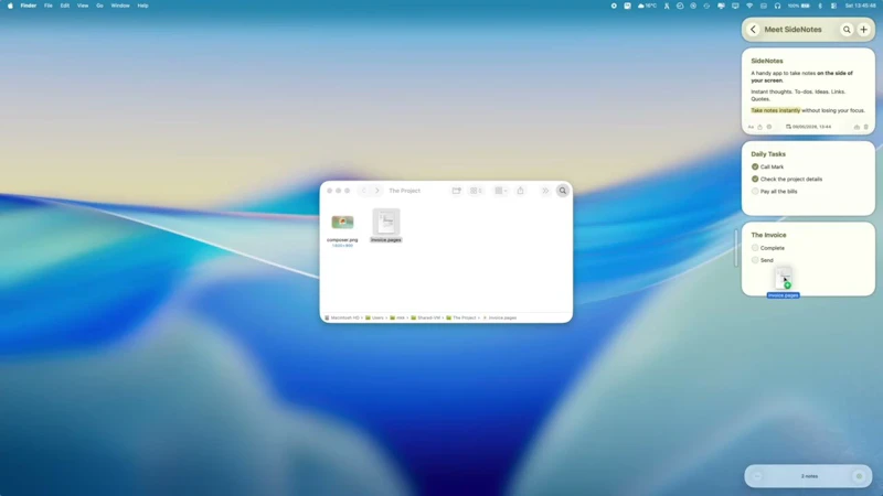 SideNotes screenshot 1 (video preview)