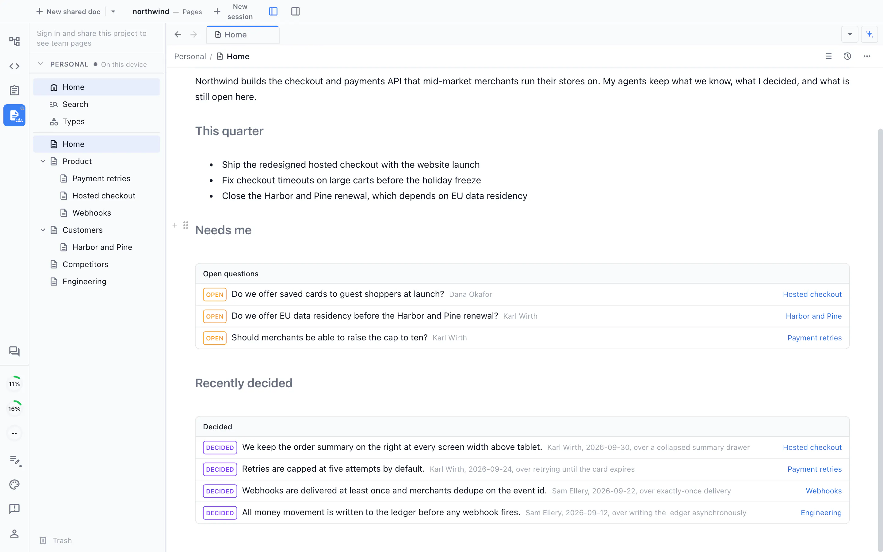 Nimbalyst Wiki screenshot 1