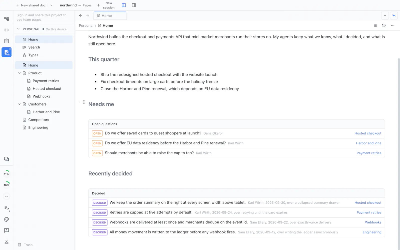 Nimbalyst Wiki screenshot 2