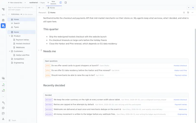 Nimbalyst Wiki screenshot 2