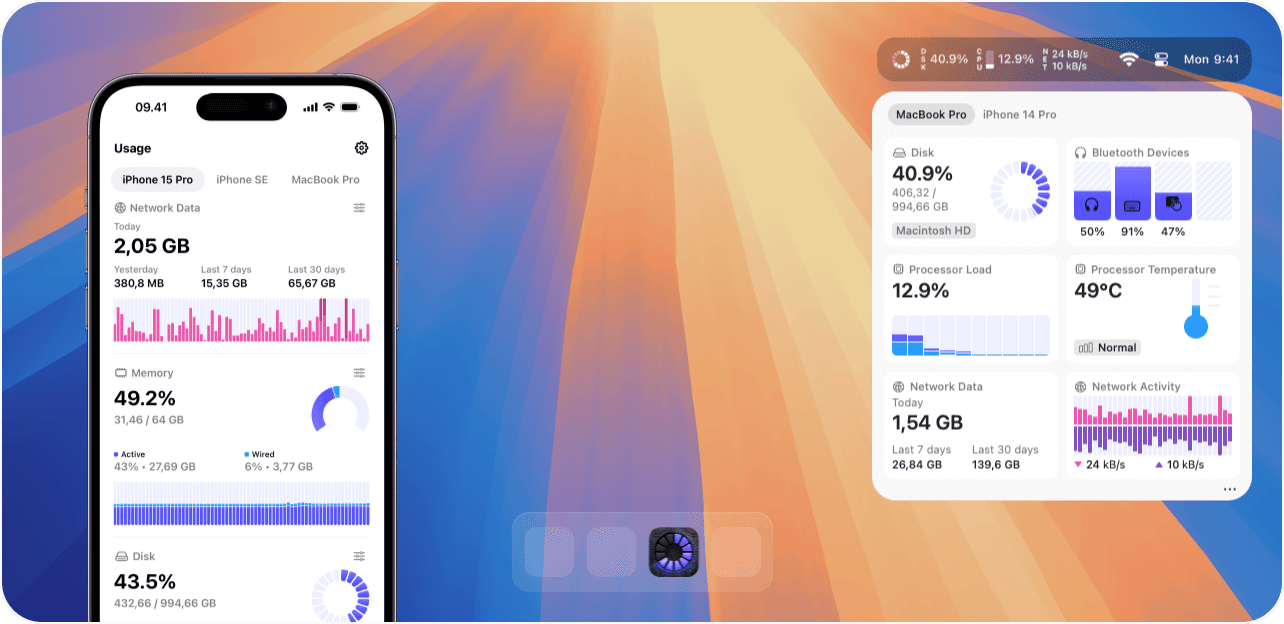 startuptile Usage-System activity monitor for Mac and iPhone