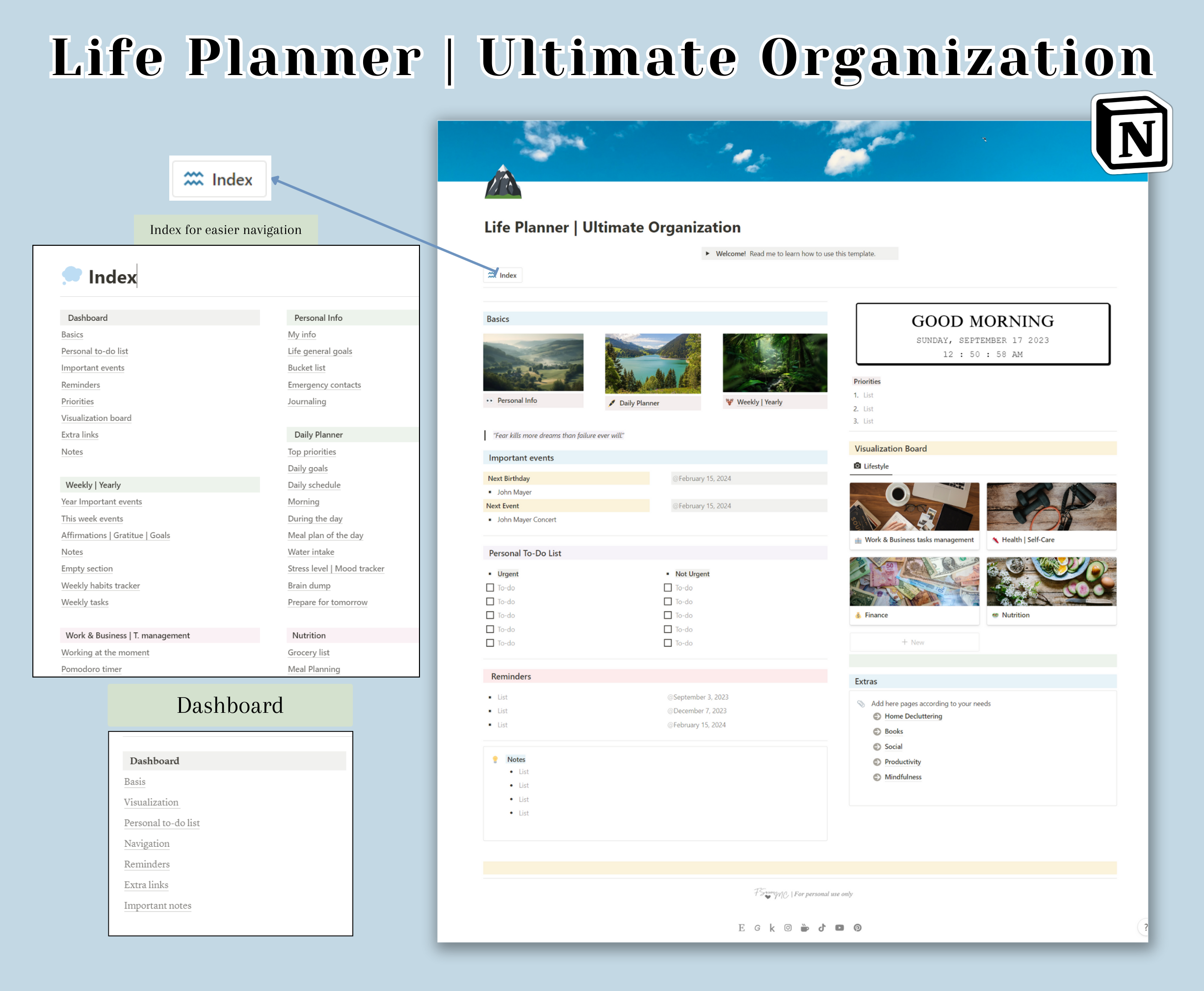 Begriff |Lebensplaner-All-in-One - Begriff ultimativer Lebensorganisationsplaner alle in einem Medien 7