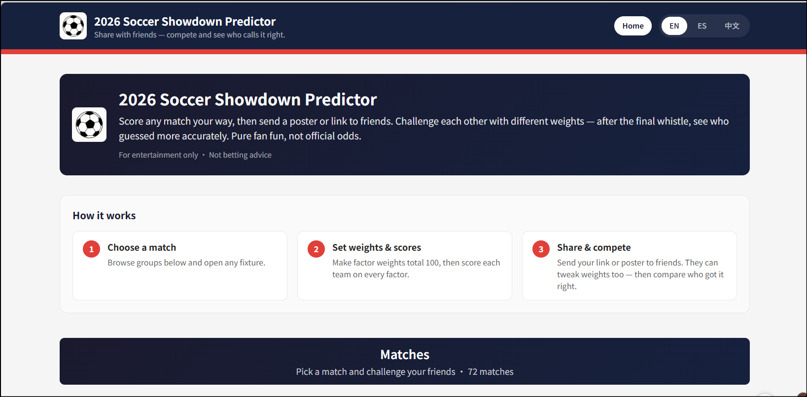 2026 Soccer Showdown Predictor gallery image