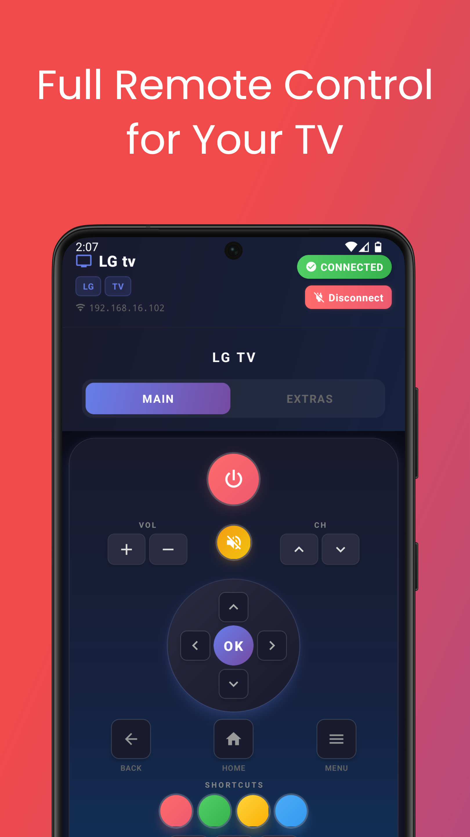 BeamControl Universal TV Remote Control - Main product screenshot demonstrating key features and user interface