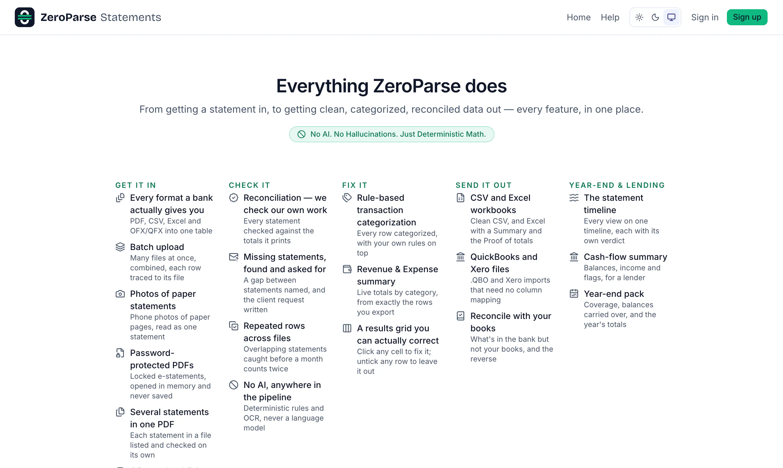 ZeroParse Statements gallery image