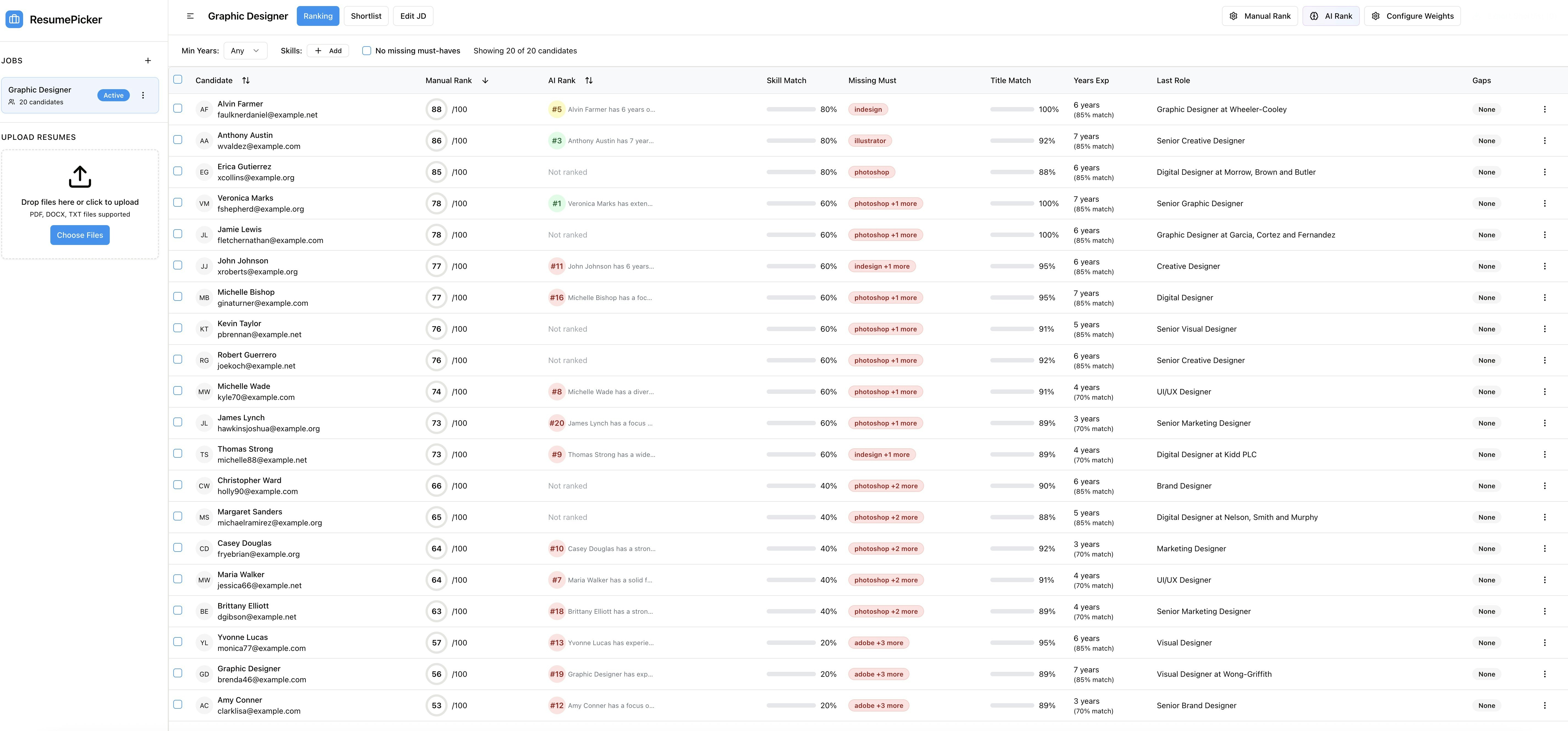ResumePicker.com - AI-powered CV sorting for small recruiters and teams media 3