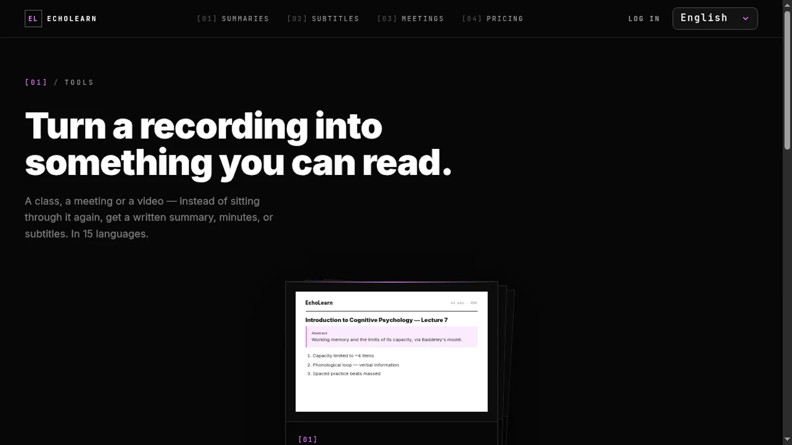 EchoLearn screenshot 1
