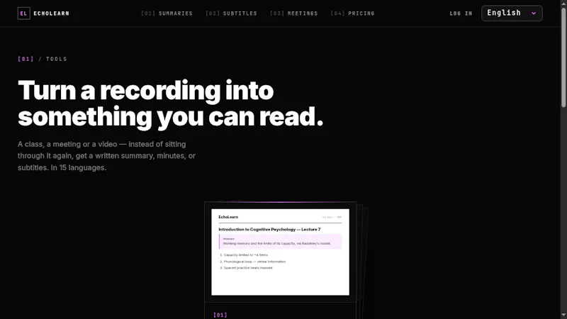 EchoLearn screenshot 1
