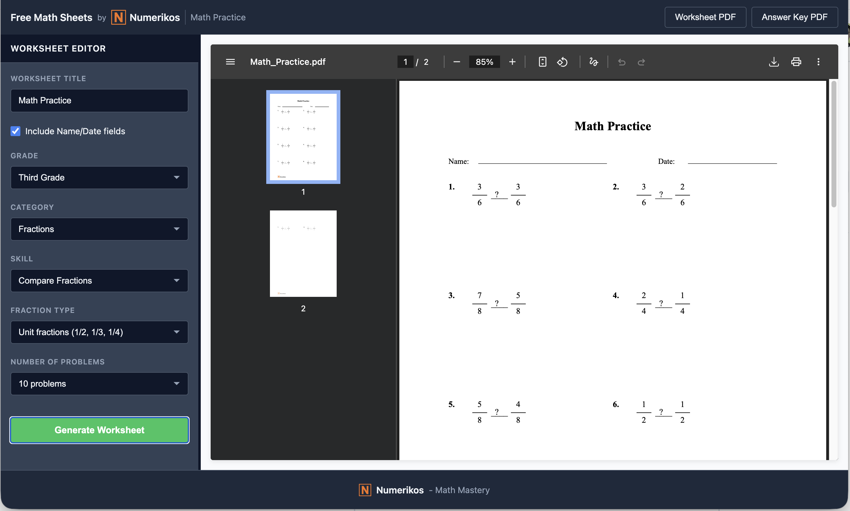 Free Math Sheets gallery image