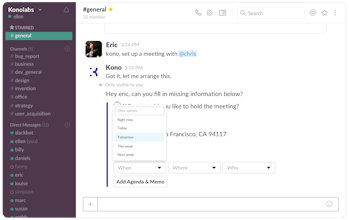 Slack Scheduling App by kono.ai gallery image