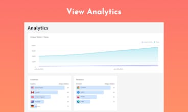 A screenshot of the MyDevPage analytics dashboard, providing users with insights about their site&rsquo;s performance.