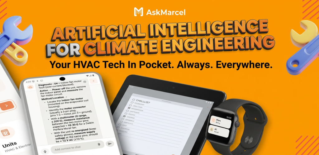 AskMarcel HVAC AI Copilot - Main product screenshot demonstrating key features and user interface