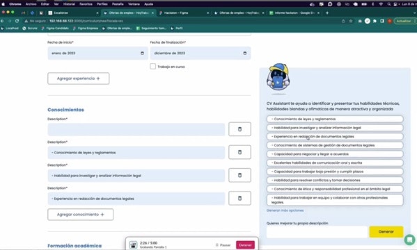 AI Assistance - Hoytrabajas - เครื่องมือที่เปิดใช้งาน AI เพื่อช่วยในการสร้างประวัติย่อได้อย่างง่ายดาย media 5