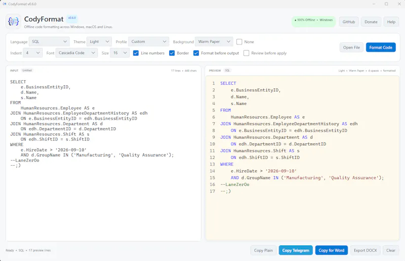 CodyFormat screenshot 3