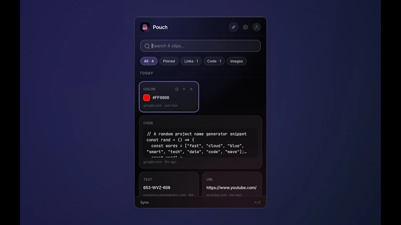 Pouch screenshot 1 (video preview)