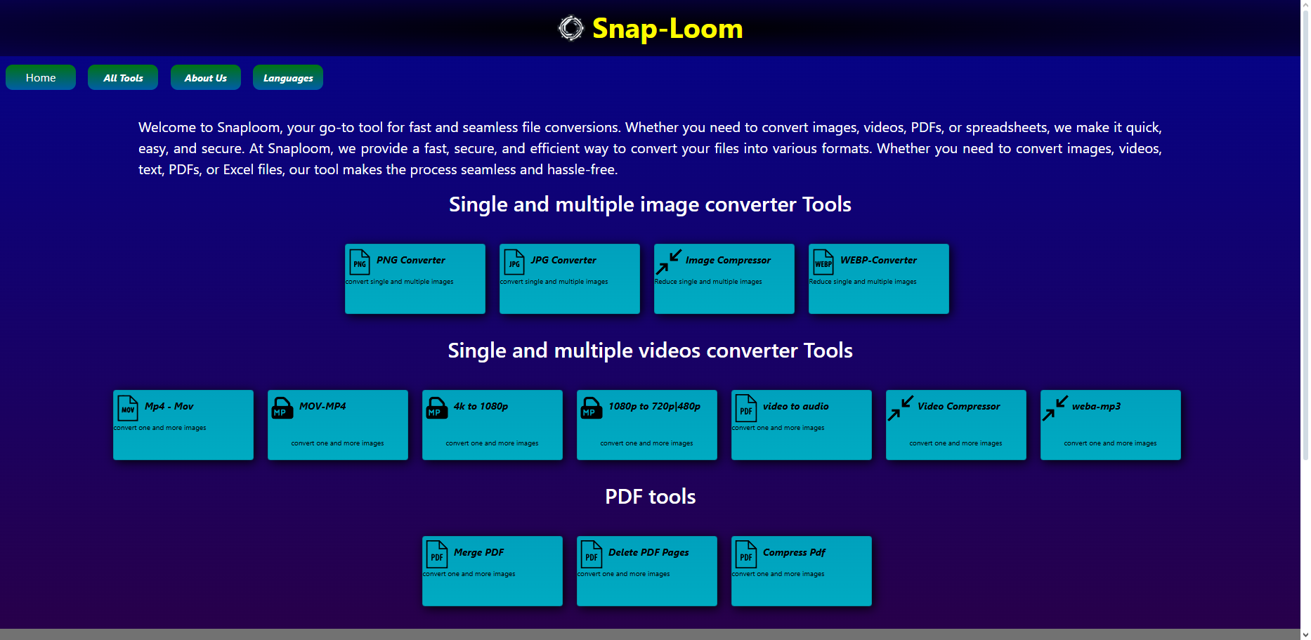 Snaploom - PNG Converter - เครื่องมือออนไลน์ฟรีในการแปลงและแก้ไขไฟล์สื่อ media 4
