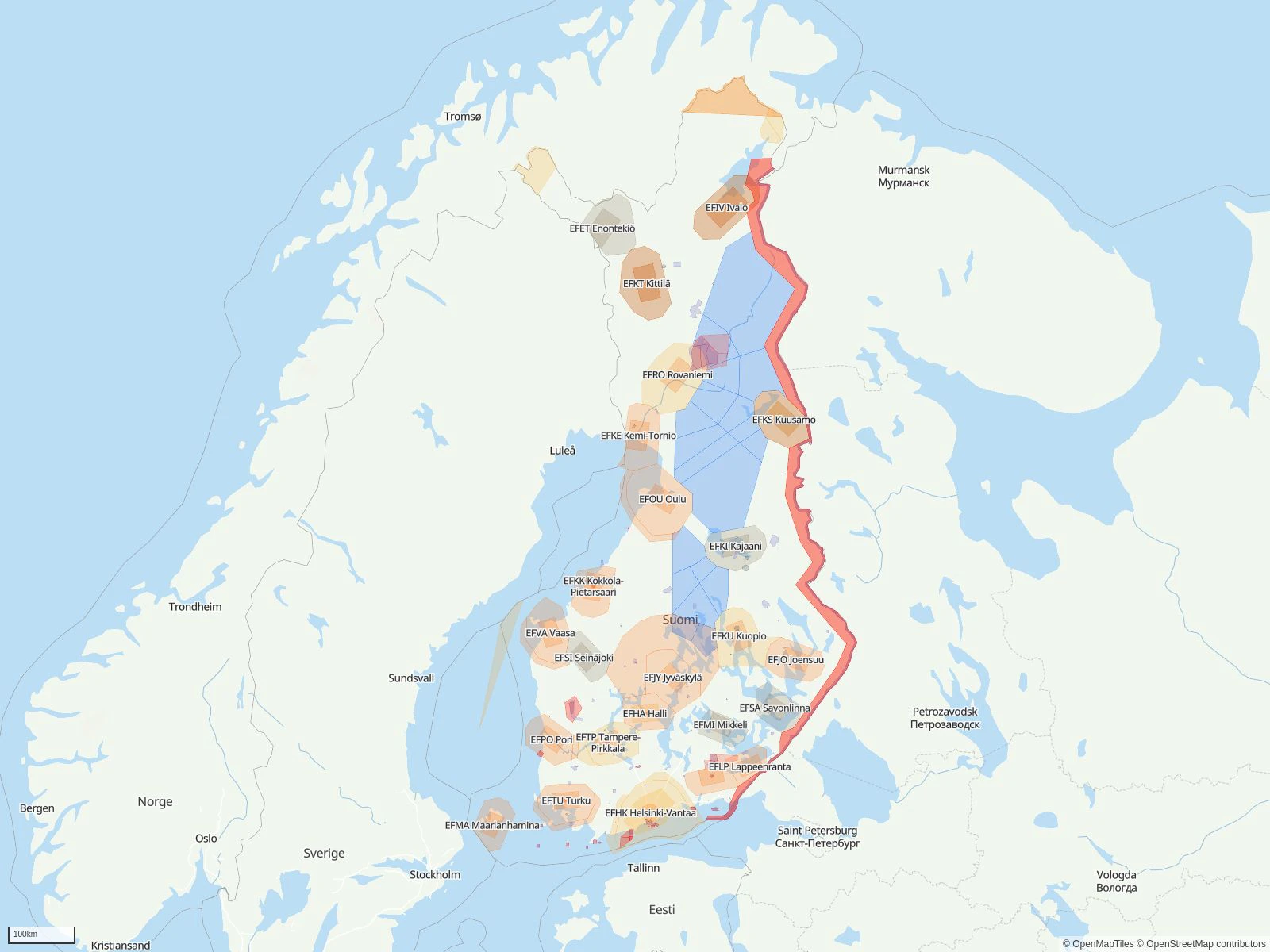 Aviation Map of Finland