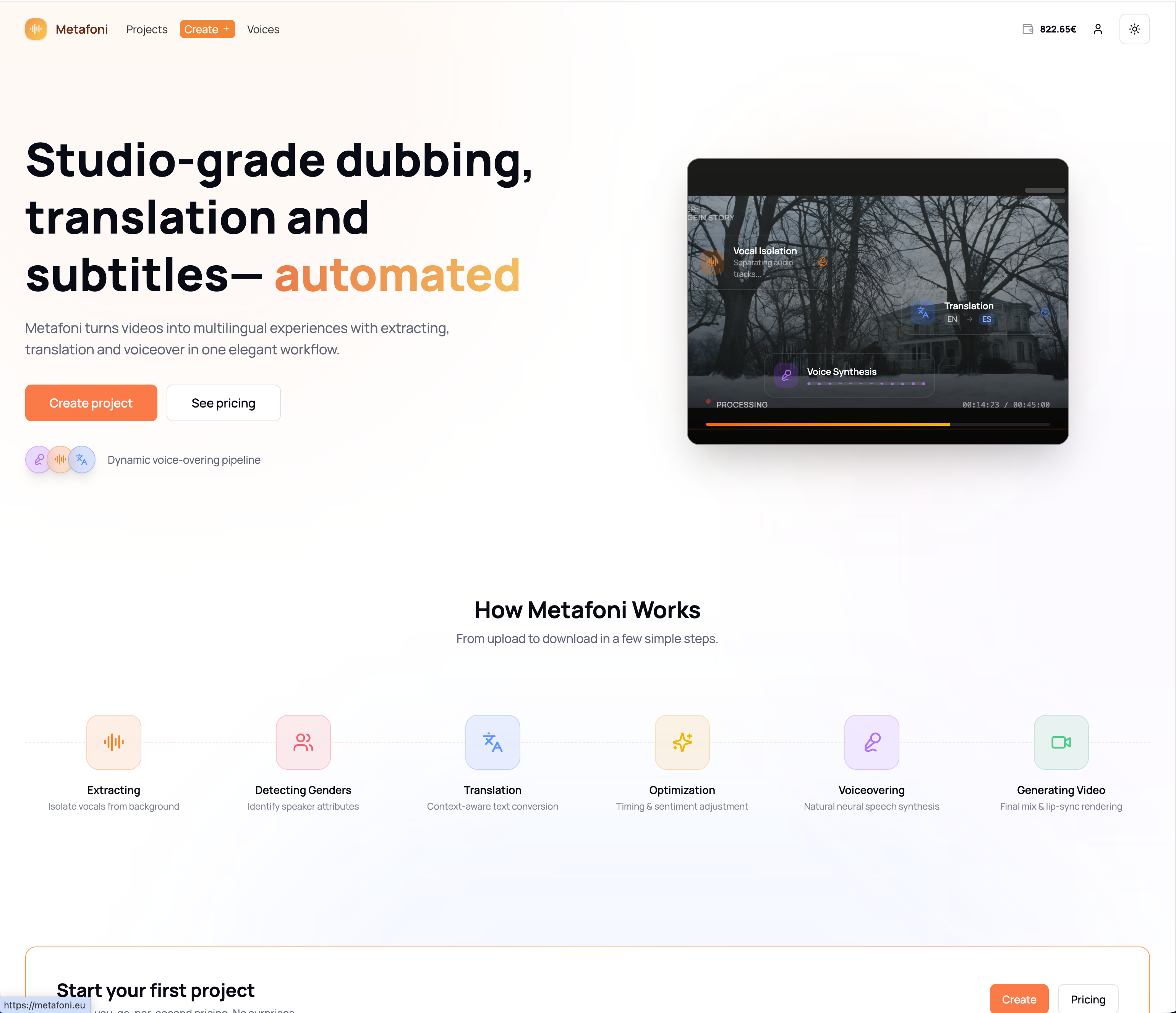 Metafoni - Screenshot 2 showing product features and functionality