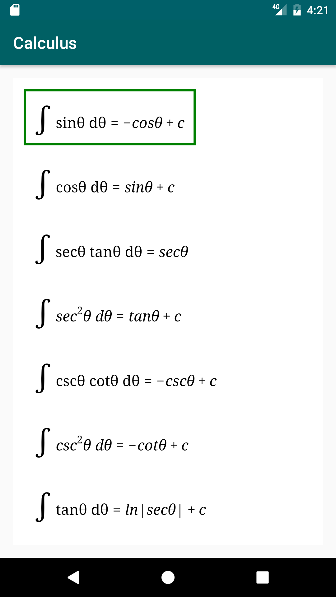 Calculus App- A free app for calculus formulae gallery image