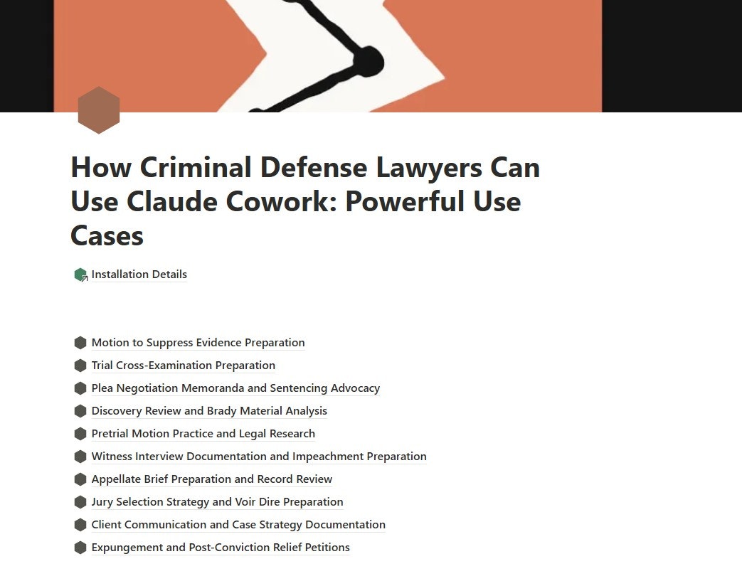 ⚖️ Claude Cowork Criminal Defense Lawyer gallery image