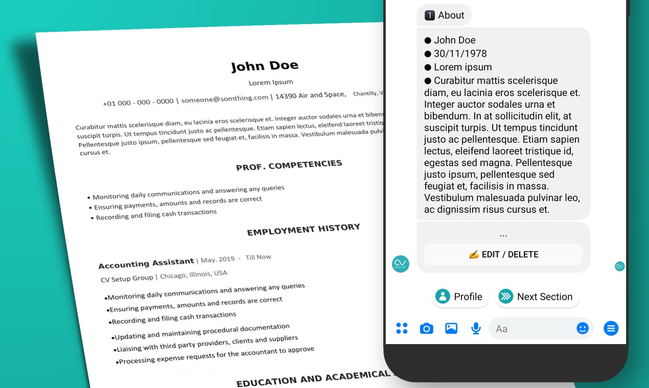 Media CVSETUP - Resume Maker Chatbot 3