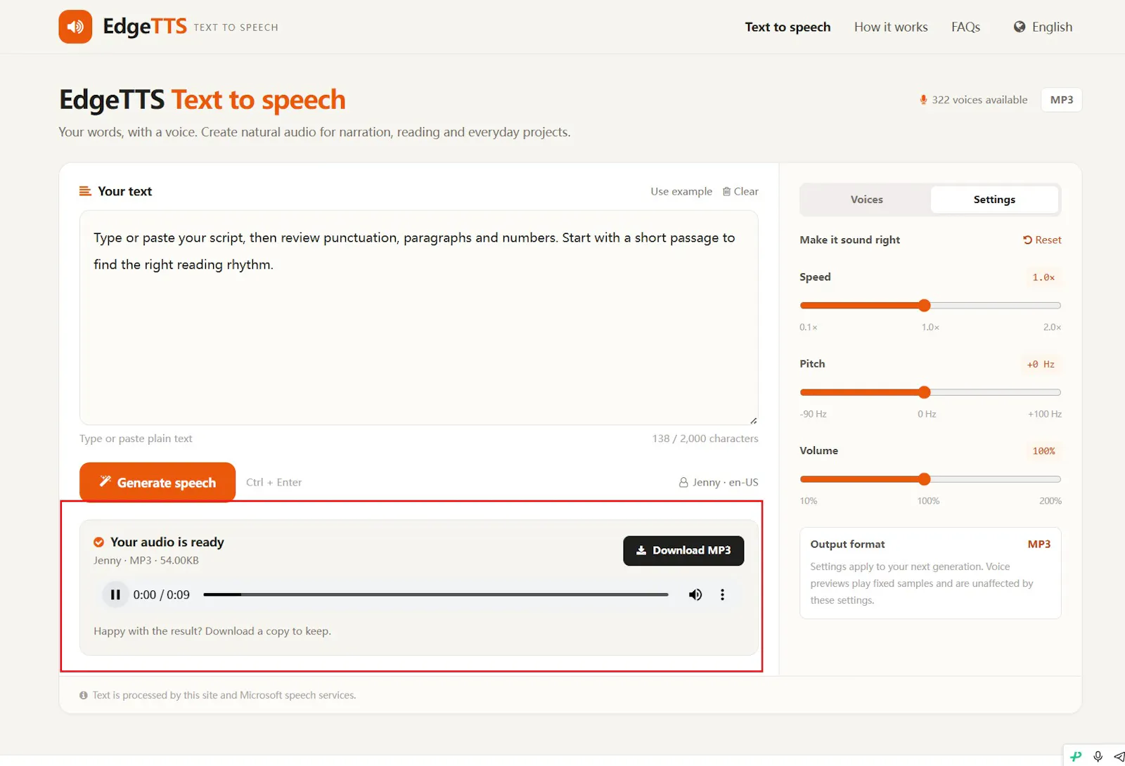 EdgeTTS screenshot 3