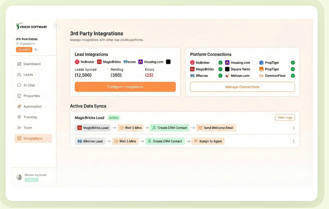 Vriksh AI CRM - Screenshot 2 showing product features and functionality