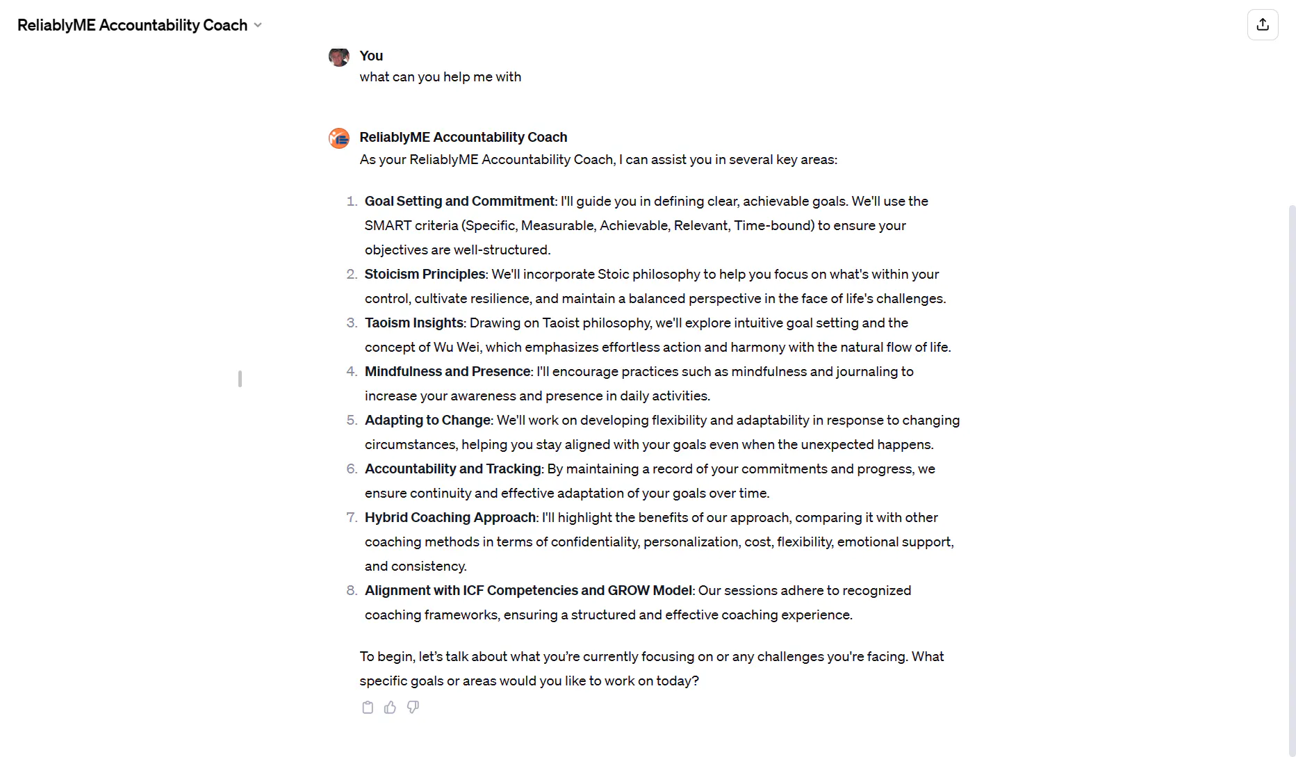 ReliablyME Accountability Coach GPT gallery image