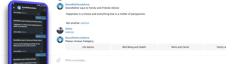 Grandfathers Advice Telegram Bot gallery image