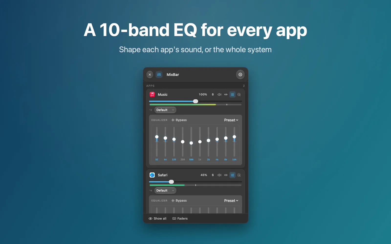 MixBar: Volume Mixer & EQ gallery image