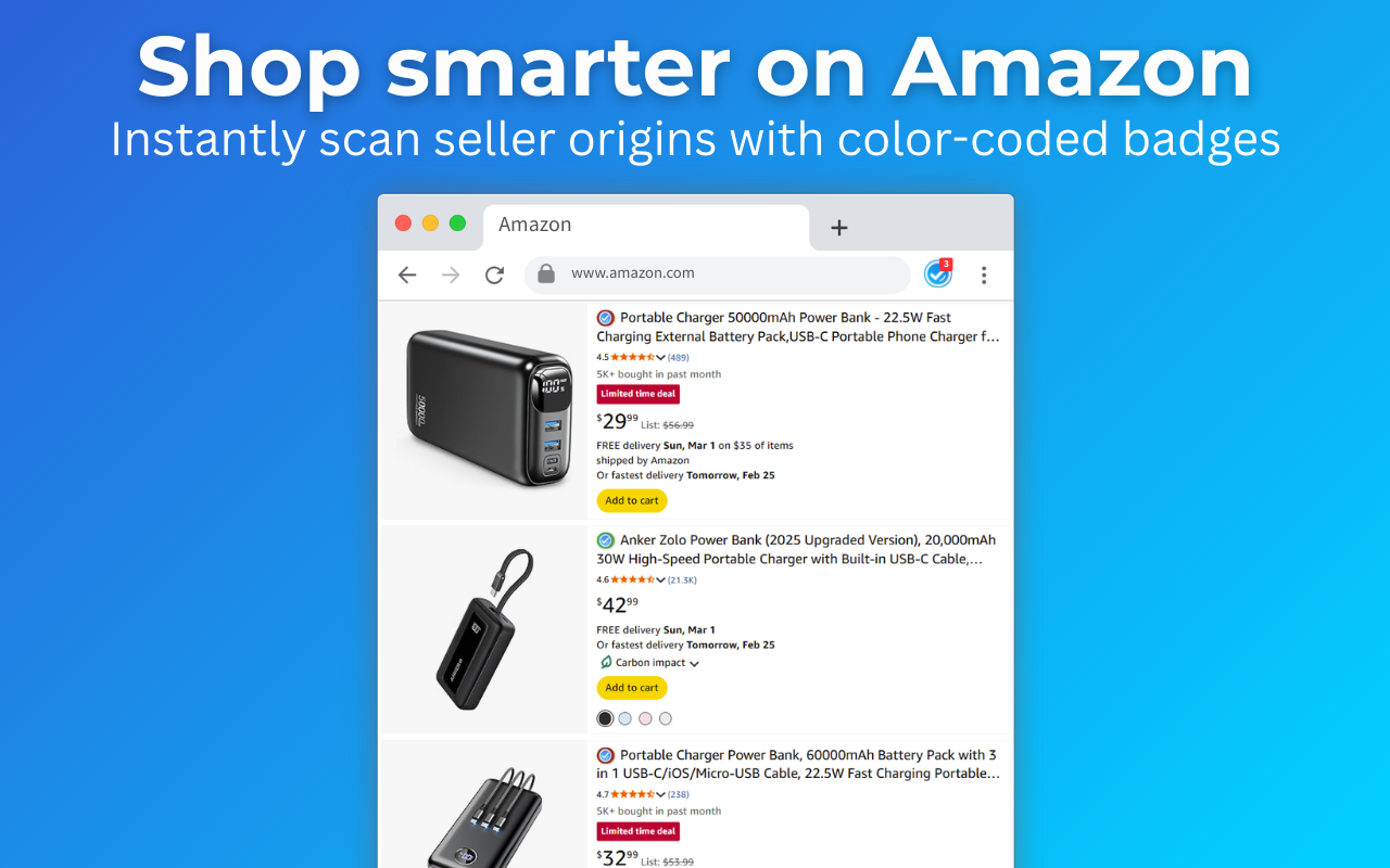 VendorLens - Seller Info for Amazon - Main product screenshot demonstrating key features and user interface